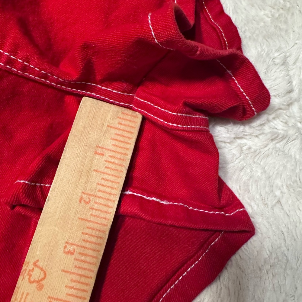 Dickies High Rise Red Shorts Size 11/30 White Stitching Y2K Workwear carpenter - Picture 5 of 7